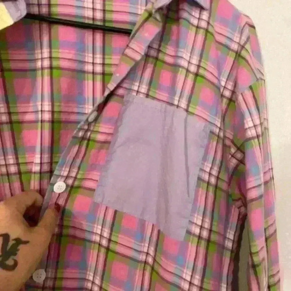 Shein flannel button-down top - Picture 3 of 6